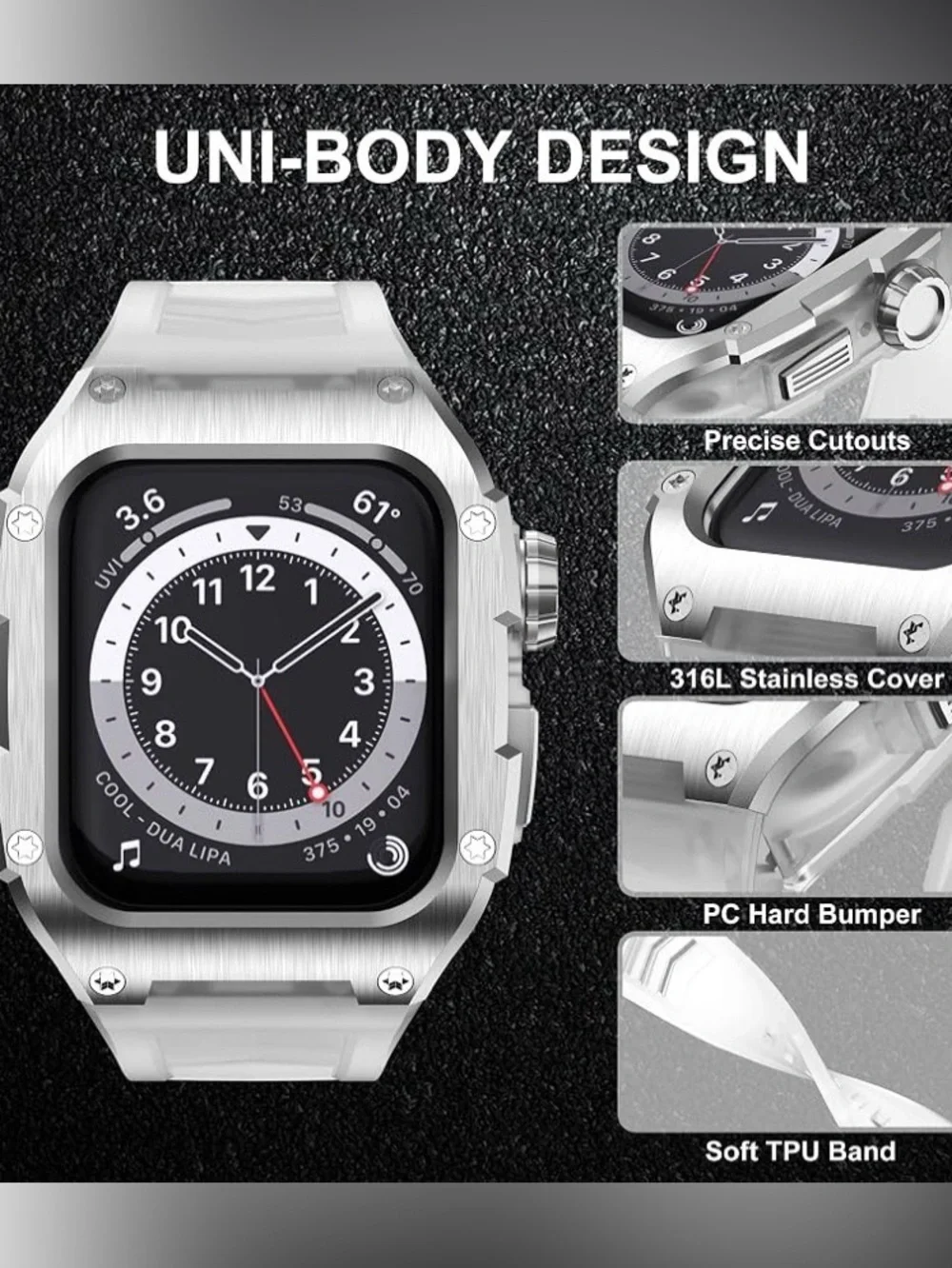 Gelishi, NIB, Unisex, Clear,TPU,Band for Apple Smartwatch